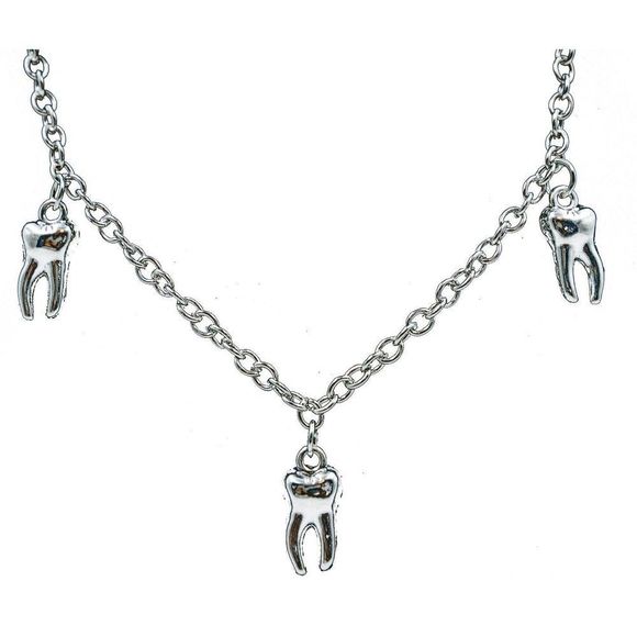 Man-Repeller Teeth Necklace in Silver - Picture 1 of 3